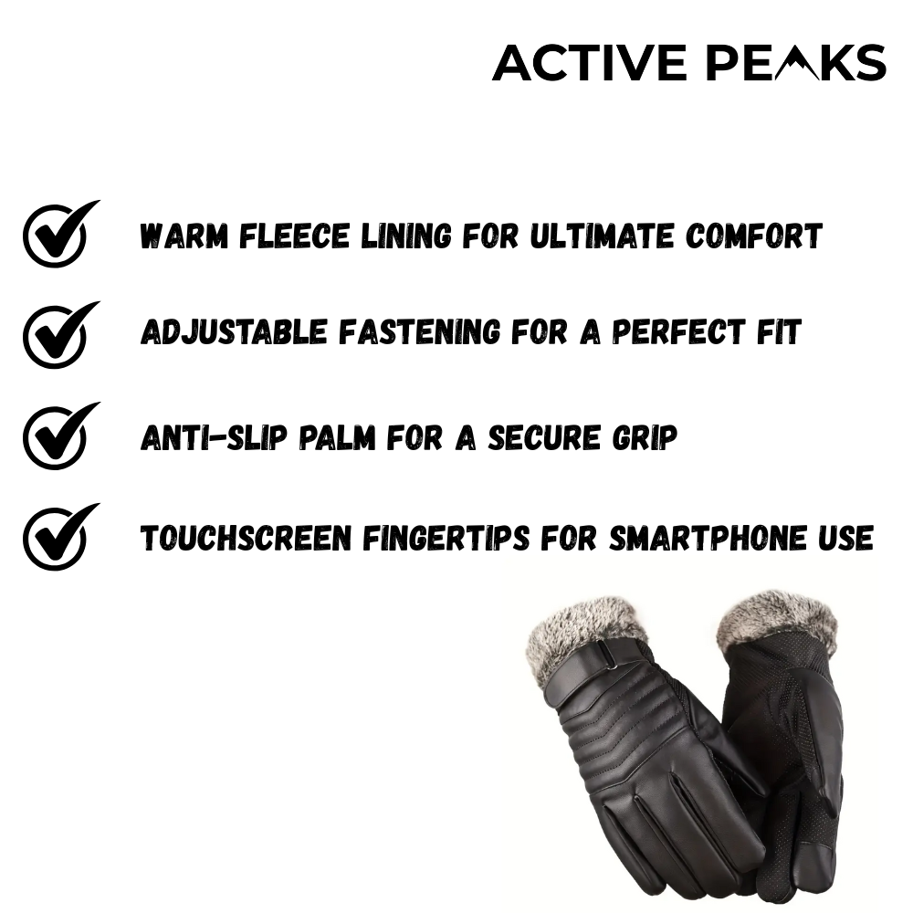 Men’s Fleece Gloves Warm Windproof Touchscreen | Active Peaks