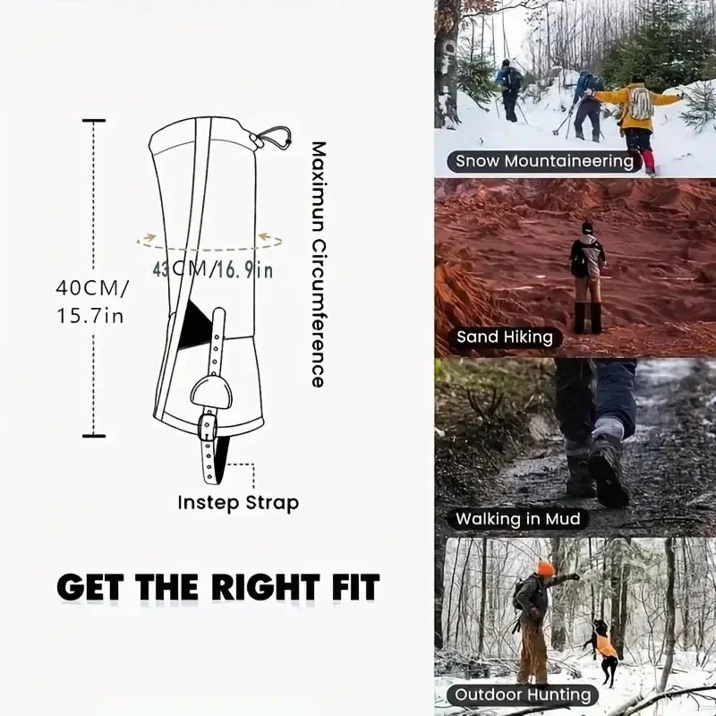 Waterproof Hiking Gaiters – Adjustable and Breathable - Active Peaks