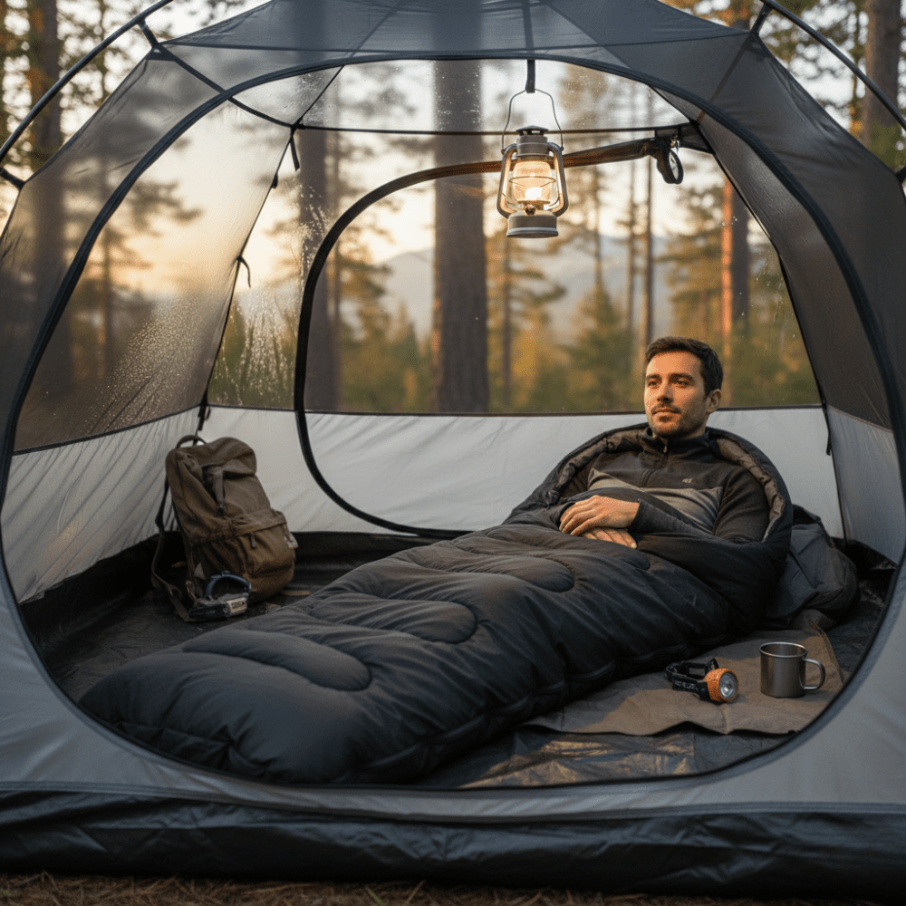 Lightweight 4 - Season Sleeping Bag – Warm Cotton Mummy Style - Active Peaks