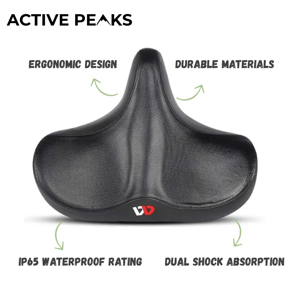 Ergonomic Waterproof Bike Saddle – Shock - Absorbing & Wide Fit | Active Peaks - Active Peaks