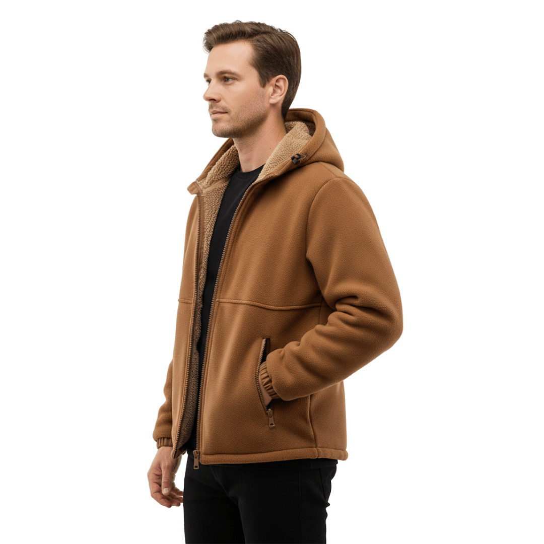 Men’s Winter Jacket with Fleece Lining and Hood - Active Peaks