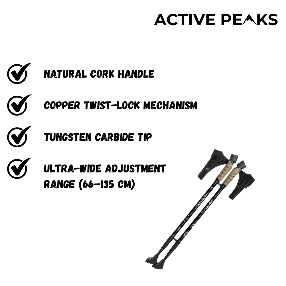 Telescopic Nordic Walking Pole – Lightweight Aluminium | Active Peaks - Active Peaks