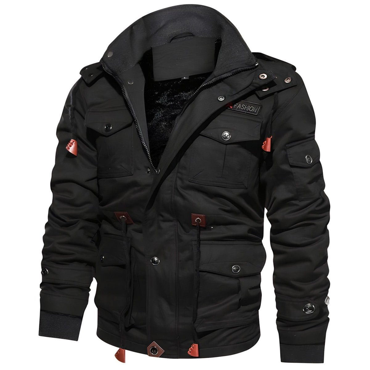 Multi - Pocket Insulated Outdoor Jacket – Fleece - Lined Hood - Active Peaks