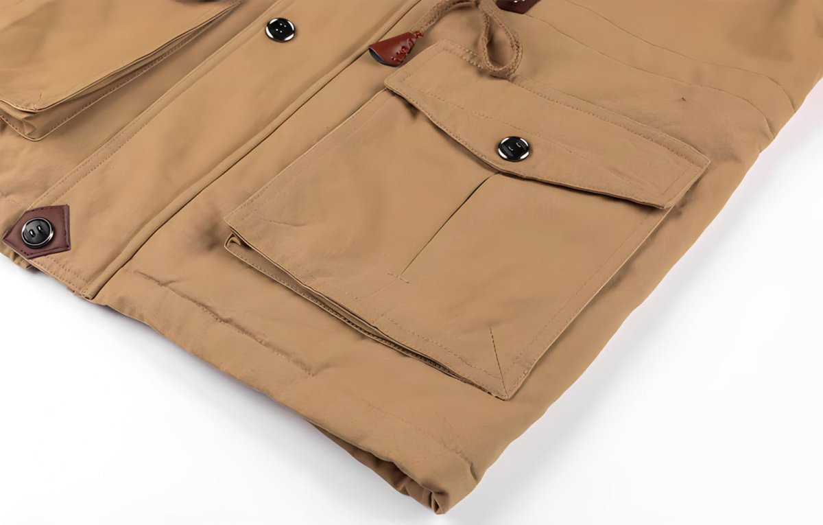 Multi - Pocket Insulated Outdoor Jacket – Fleece - Lined Hood - Active Peaks