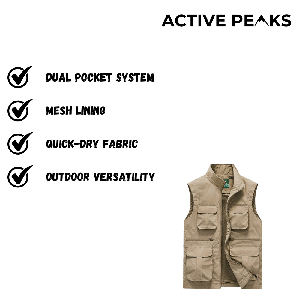 Lightweight Travel Vest – Multi - Pocket & Quick - Dry | Active Peaks - Active Peaks