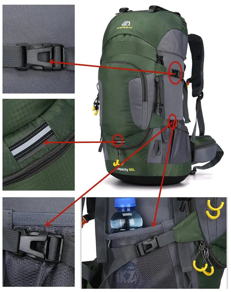 Weather - Resistant 60L Hiking Backpack for Outdoor Adventures - Active Peaks