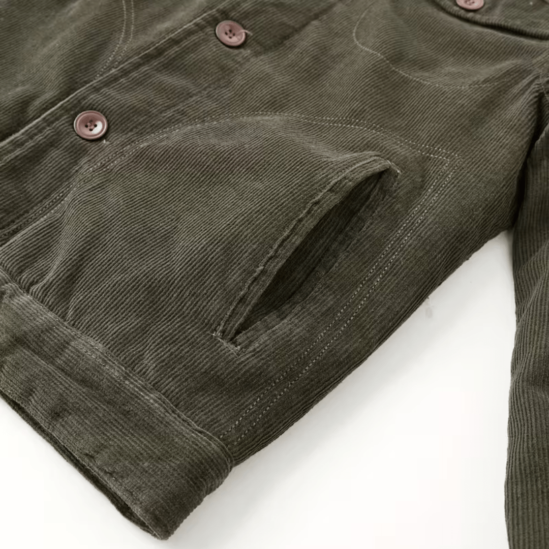 Men’s Cotton Jacket with Fleece Lining and Chest Pockets - Active Peaks