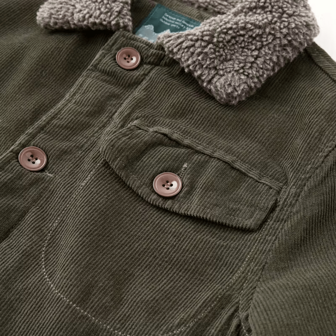 Men’s Cotton Jacket with Fleece Lining and Chest Pockets - Active Peaks