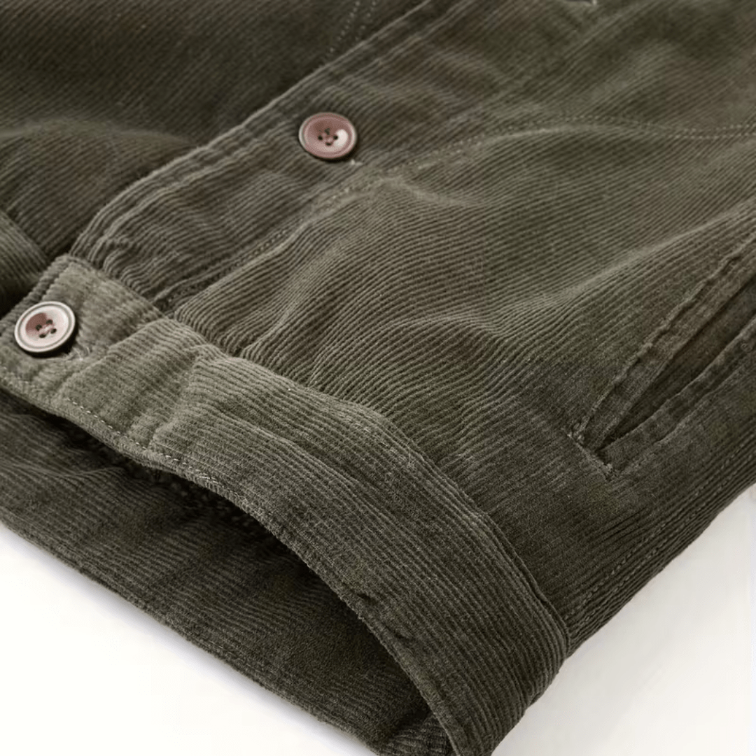 Men’s Cotton Jacket with Fleece Lining and Chest Pockets - Active Peaks