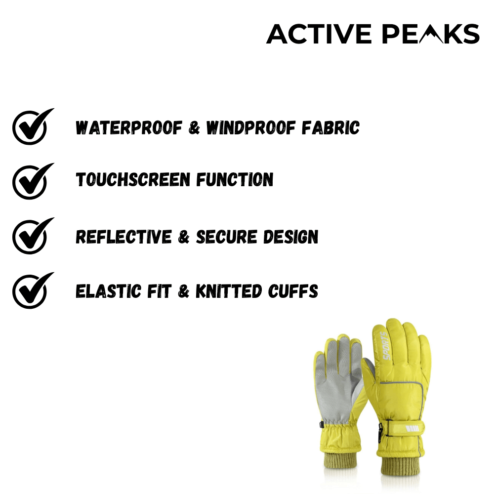 Thermal Waterproof Ski Gloves with Touchscreen Design - Active Peaks