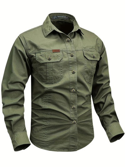 TrailGuard – Long-Sleeve Cargo Shirt for Men | Durable & Flexible for Outdoor Activities