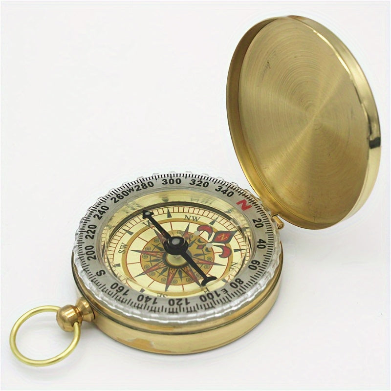 TrailGuard – Water-Resistant Brass Survival Compass with Glow-in-the-Dark Features