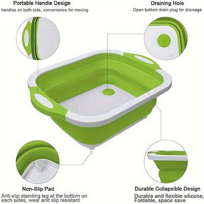 TrailFlex – Space-Saving Portable Chopping Board with Built-In Sink for Camping & Travel