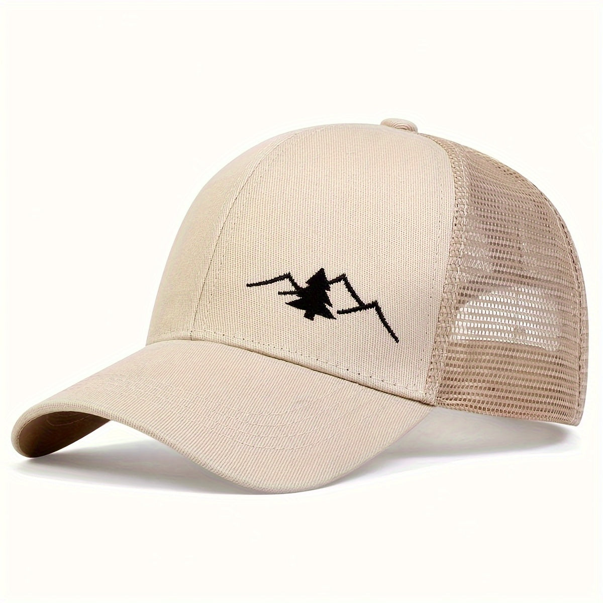 TrailGuard – Adjustable Sun Protection Baseball Cap with Embroidered Mountain Design