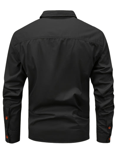 TrailGuard – Durable Cotton Cargo Shirt with Long Sleeves & Pockets