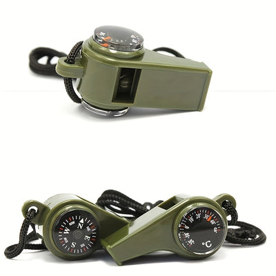 TrailGuard – 3-in-1 Emergency Survival Whistle with Compass & Thermometer