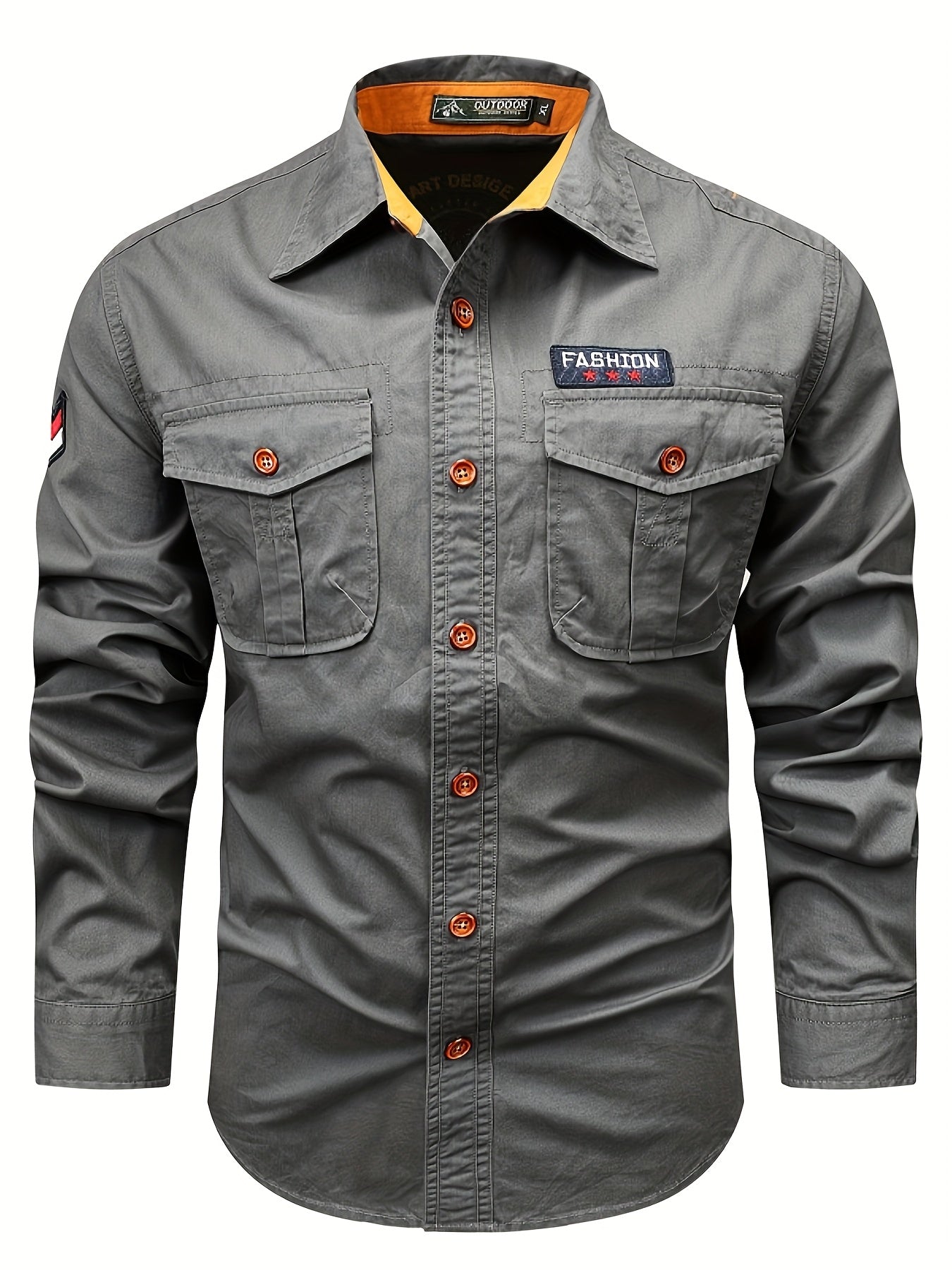 TrailGuard – Durable Cotton Cargo Shirt with Long Sleeves & Pockets