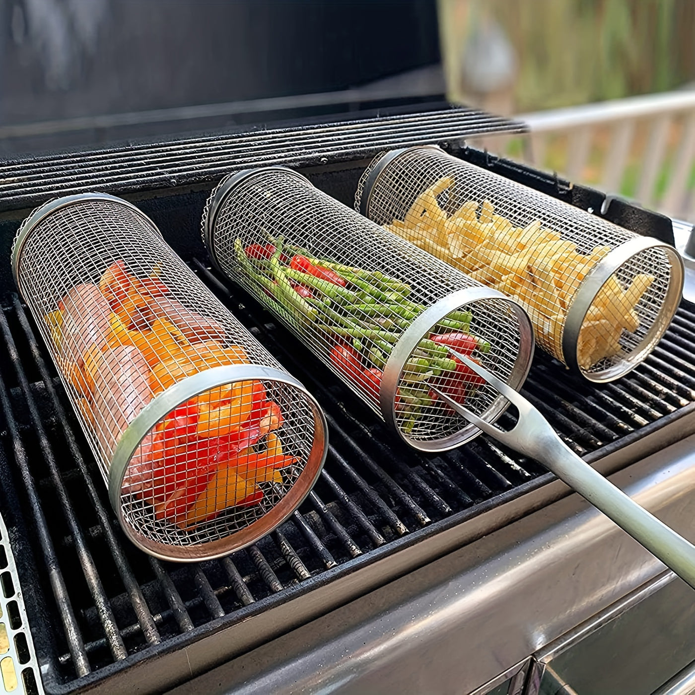 SummitShield – 3-Piece Stainless Steel BBQ Grill Set for Camping & Outdoor Cooking