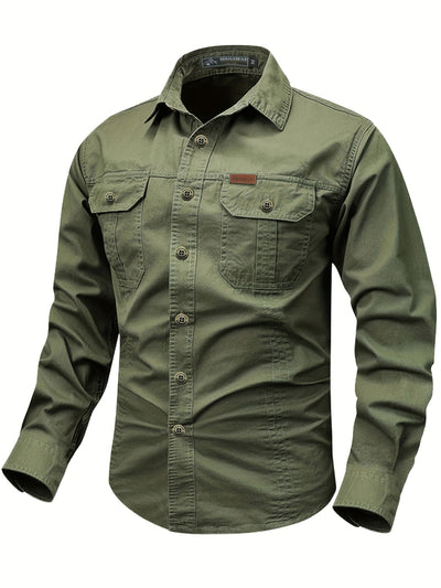 TrailGuard – Long-Sleeve Cargo Shirt for Men | Durable & Flexible for Outdoor Activities