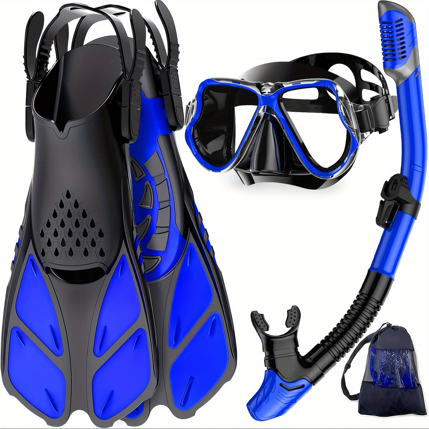 ActivePeaks – 3-Piece Snorkelling Set with Anti-Fog Mask, Snorkel & Adjustable Fins for Diving & Swimming