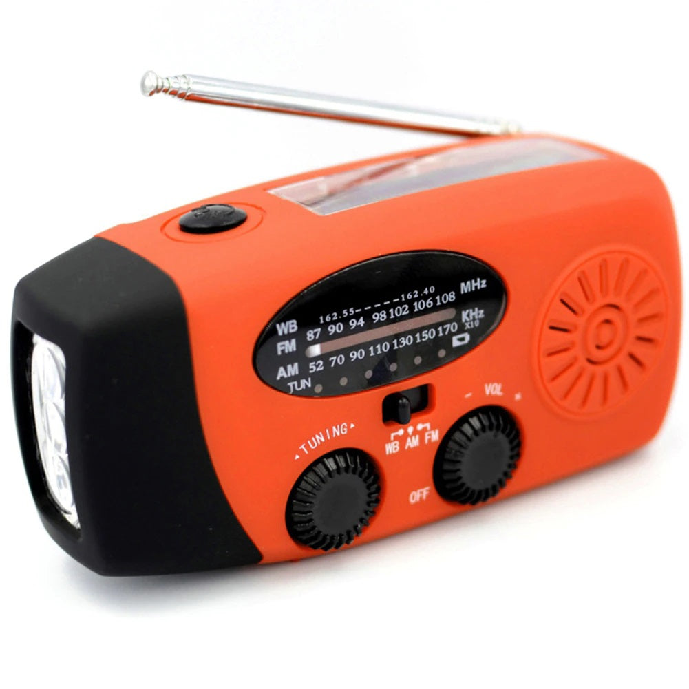 EdgeGuard – Compact & Multi-Purpose Emergency Radio with Hand Crank & Solar Charging