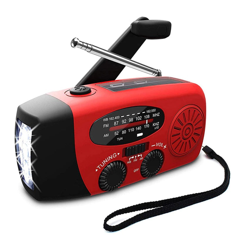 EdgeGuard – Compact & Multi-Purpose Emergency Radio with Hand Crank & Solar Charging