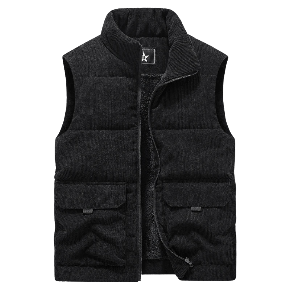 Men’s Fleece-Lined Outdoor Gilet with Stand Collar | Active Peaks
