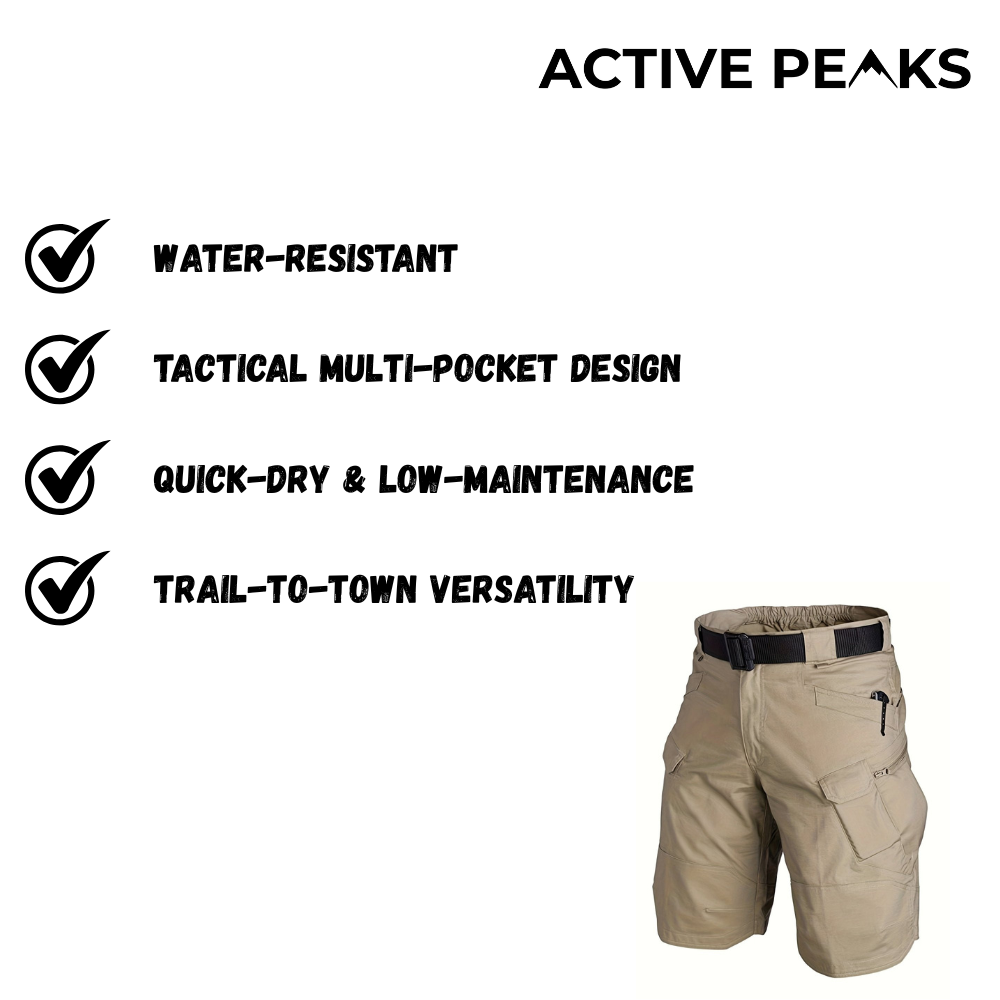 Water-Resistant Tactical Cargo Shorts | Active Peaks