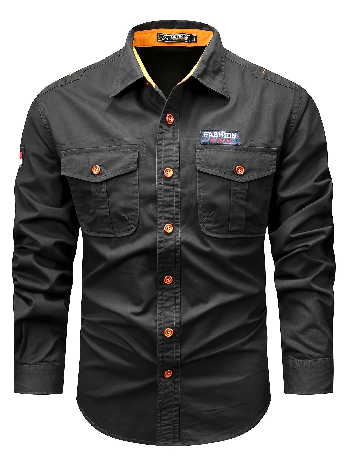 TrailGuard – Durable Cotton Cargo Shirt with Long Sleeves & Pockets