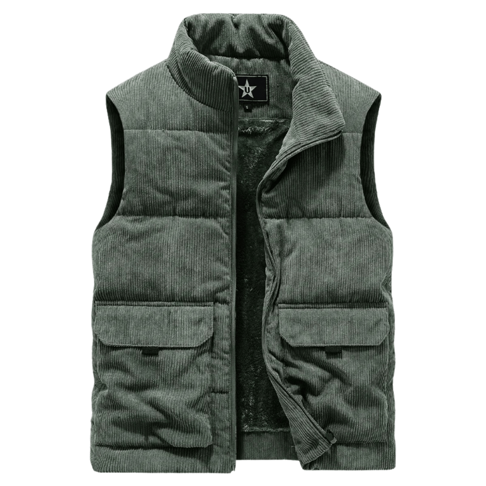 Men’s Fleece - Lined Outdoor Gilet with Stand Collar | Active Peaks - Active Peaks