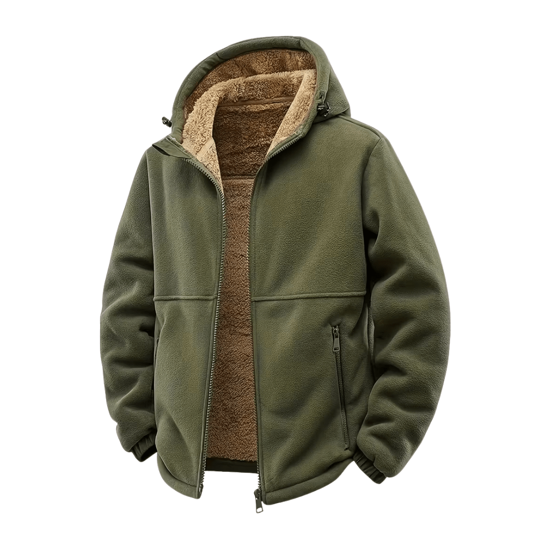 Men’s Winter Jacket with Fleece Lining and Hood - Active Peaks