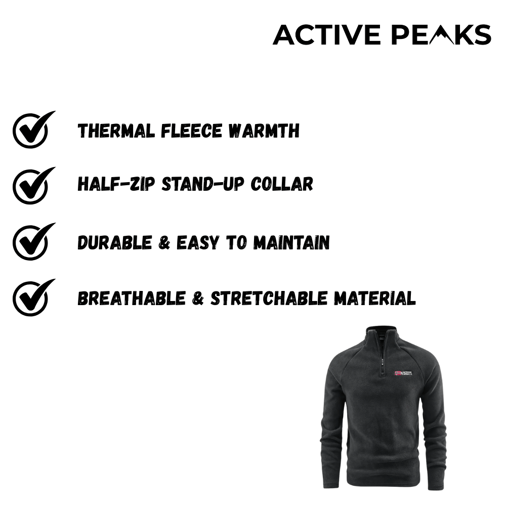 Men’s Thermal Fleece Half - Zip Jacket Breathable | Active Peaks - Active Peaks