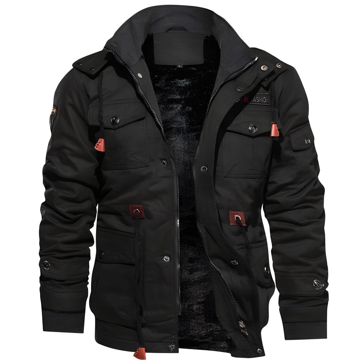 Multi - Pocket Insulated Outdoor Jacket – Fleece - Lined Hood - Active Peaks