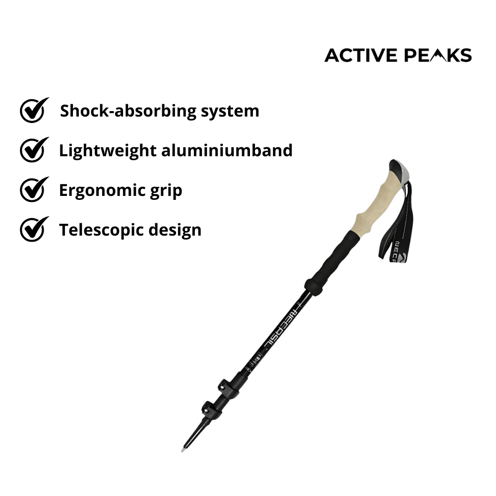 Shock - Absorbing Trekking Pole – Adjustable Aluminium | Active Peaks - Active Peaks