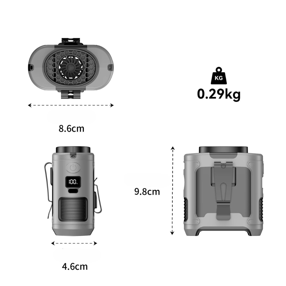Portable Waist Fan 10000 mAh Water - Resistant | Active Peaks - Active Peaks