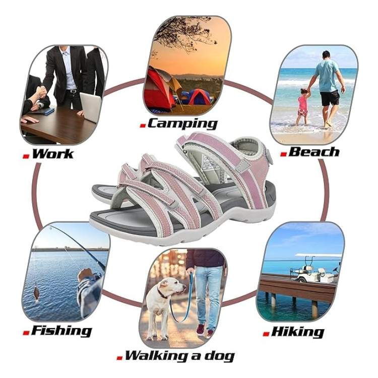 Lightweight Walking Sandals - Adjustable and Breathable for Women - Active Peaks