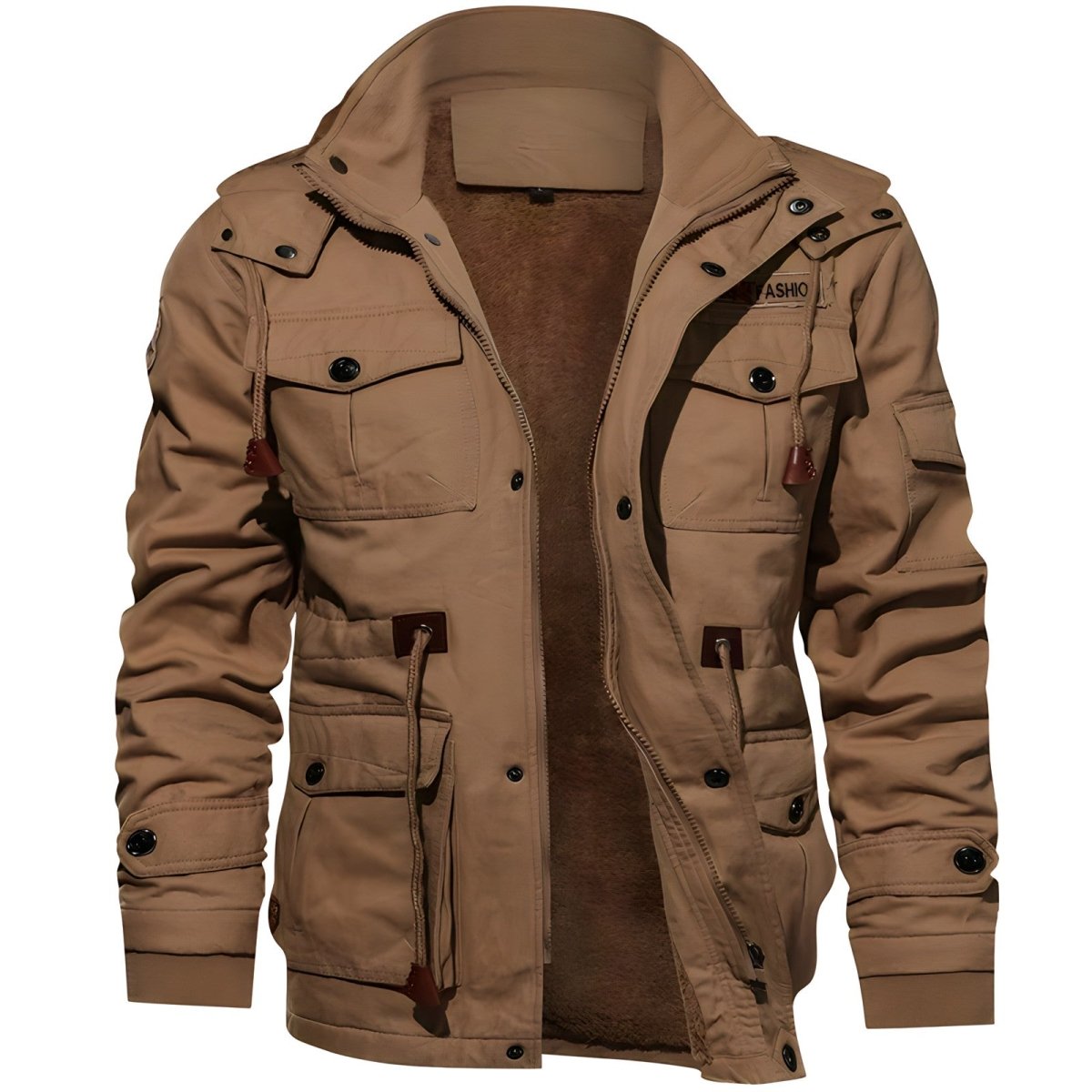 Multi - Pocket Insulated Outdoor Jacket – Fleece - Lined Hood - Active Peaks