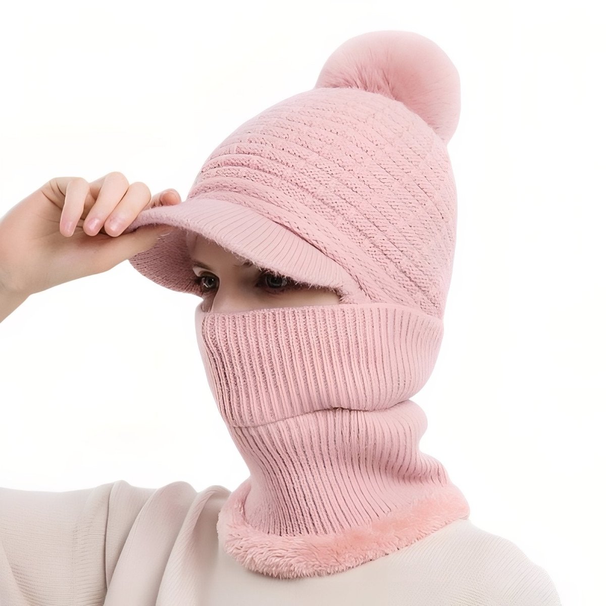 Knitted Winter Hat with Visor and Neck Warmer | Active Peaks - Active Peaks