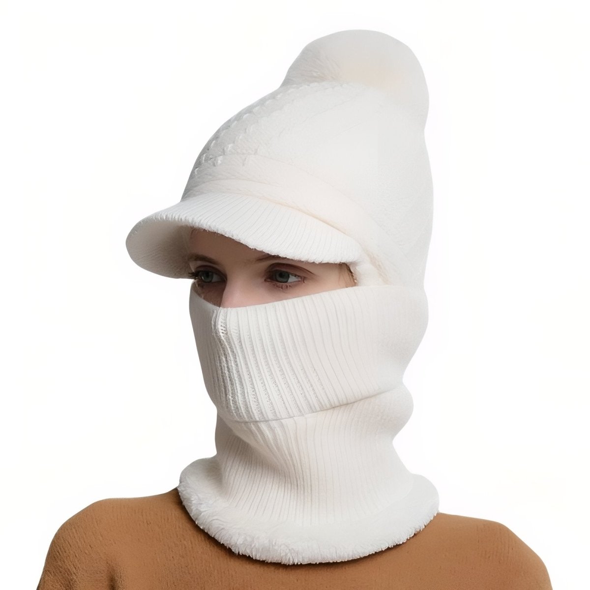 Knitted Winter Hat with Visor and Neck Warmer | Active Peaks - Active Peaks