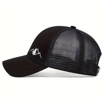 TrailGuard – Adjustable Sun Protection Baseball Cap with Embroidered Mountain Design